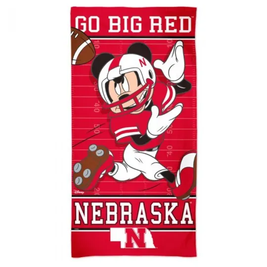 Nebraska Cornhuskers Mickey NCAA Fiber Beach Towel