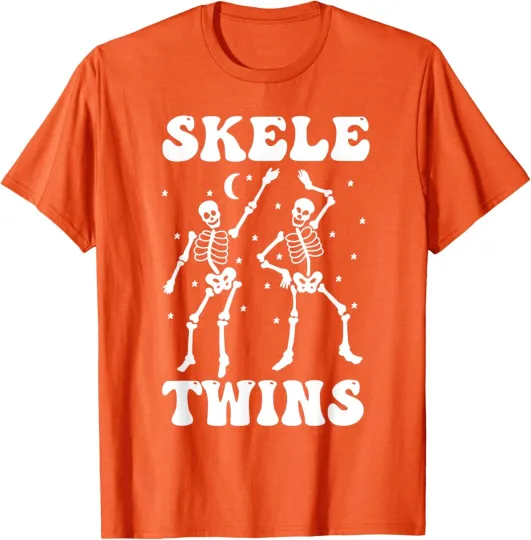 Discover Twins Halloween Matching Skeletwins Funny Dancing Unisex T-Shirt