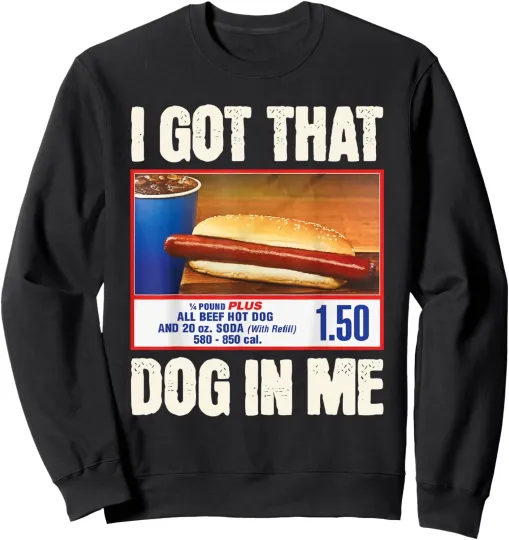 Discover Retro Vintage I Got-That Dog In Me, Funny HotDog Unisex Crewneck Sweatshirt