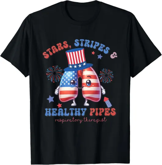 Discover Respiratory Therapist 4th of July Stars Strips Unisex T-Shirt