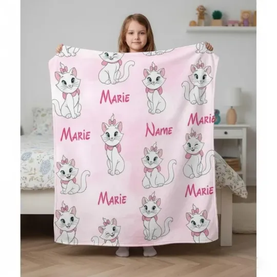 Discover Personalized Aristocats Marie Disney Fleece Blanket