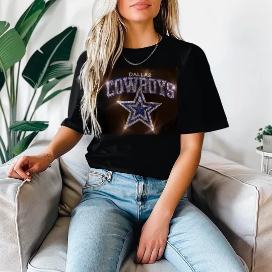 Dallas Cowboys Unisex Crewneck/V-Neck Bling T-Shirt
