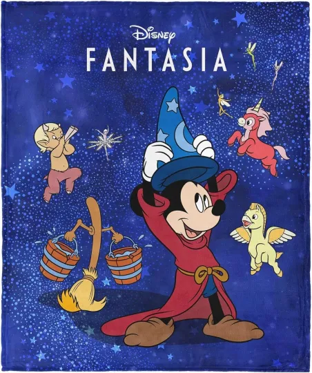 Discover Disney Mickey Mouse Fantasia Scene Fleece Blanket