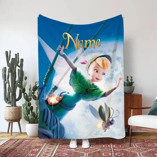 Discover Personalized Disney Tinkerbell Fairies And Firefly Fleece Blanket
