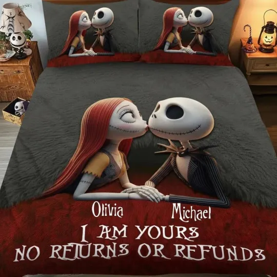 Discover Personalized Jack And Sally Couple I'm Your No Returns Or Refunds Bedding Set