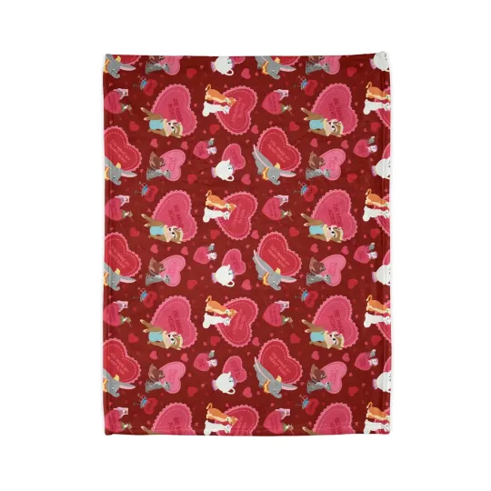 Discover Personalized Disney Love Dog And Cat Hearts Blanket, Gift For Friends, Couple
