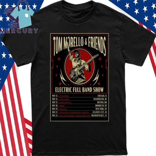 Discover Tom Morello 2025 Electric Full Band Tour Poster Shirt