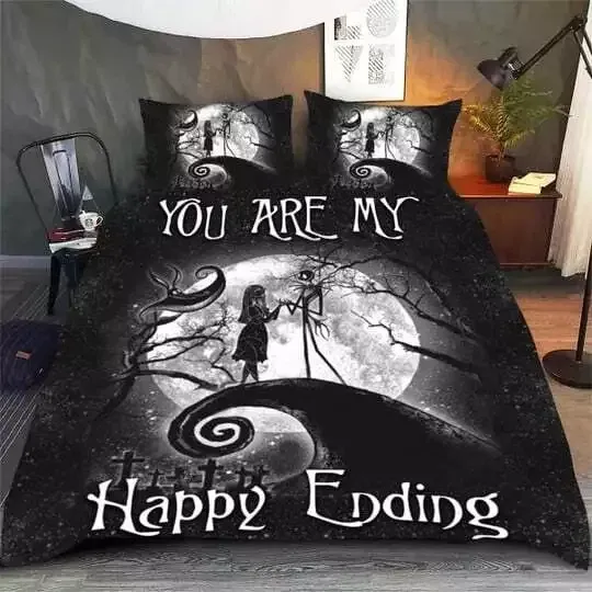 Jack & Sally Couple Nightmare You're My Happy Ending 3D Bedding Set