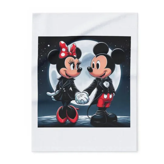 Discover Personalized Disney Romantic Mickey & Minnie Blanket, Gift For Friends, Couple
