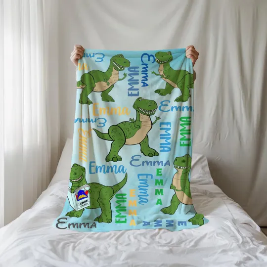Discover Custom Name Disney Toy Story T-Rex Personalized Fleece Blanket