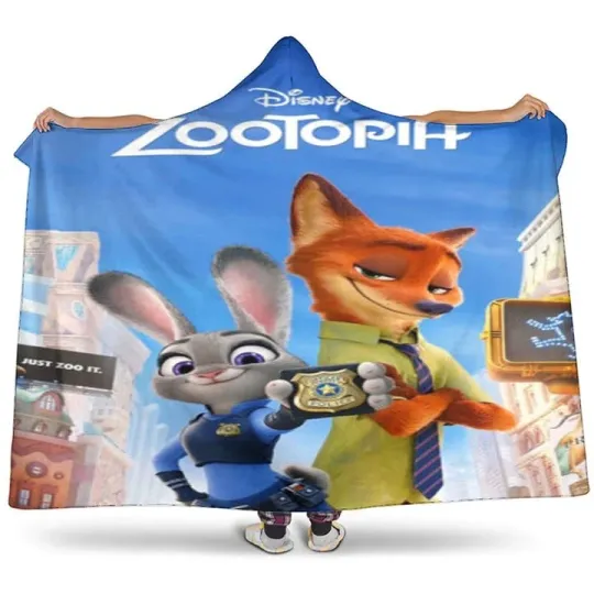 Discover Zootopia Poster Premium Sherpa Hooded Blanket Gift For Him For Her