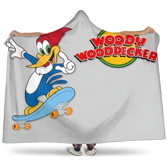 Discover Woody Woodpecker Poster Hooded Blanket, Sherpa Hooded Blanket Gift For Her Gift