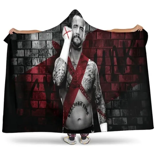 Discover Wrestling Entertainment CM Punk 3D Full Premium Sherpa Hooded Blanket