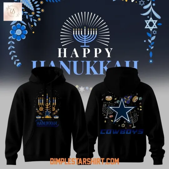 DALLAS TEAM HAPPY HANUKKAH HOODIE 2D BLACK, GIFT FOR FAN