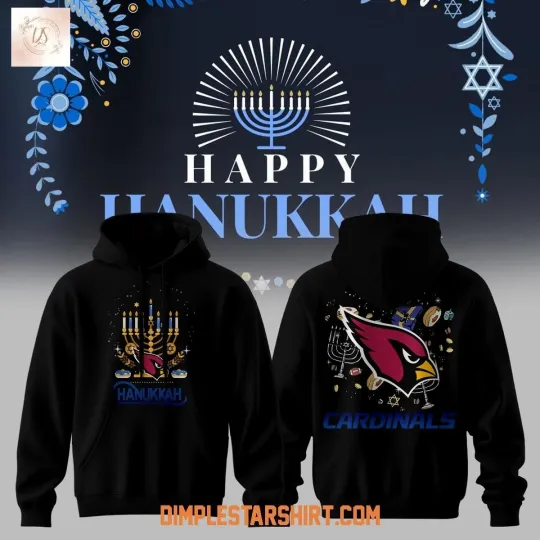 ARIZON TEAM HAPPY HANUKKAH HOODIE 2D BLACK, GIFT FOR FAN