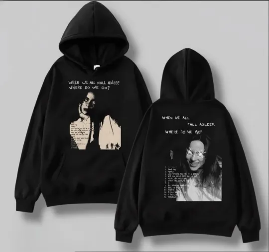 Billie Eilish When We All Fall Asleep Where Do We Go Double Sided Hoodie
