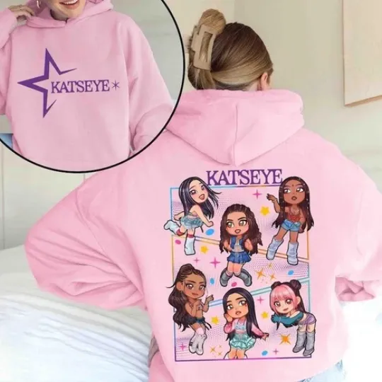 Katseye Kpop Graphics 2 Side Hoodie, Katseye Beautiful Chao Tour