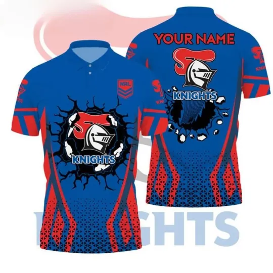Discover Newcastle Knights NRL Custom Name Polo Shirt