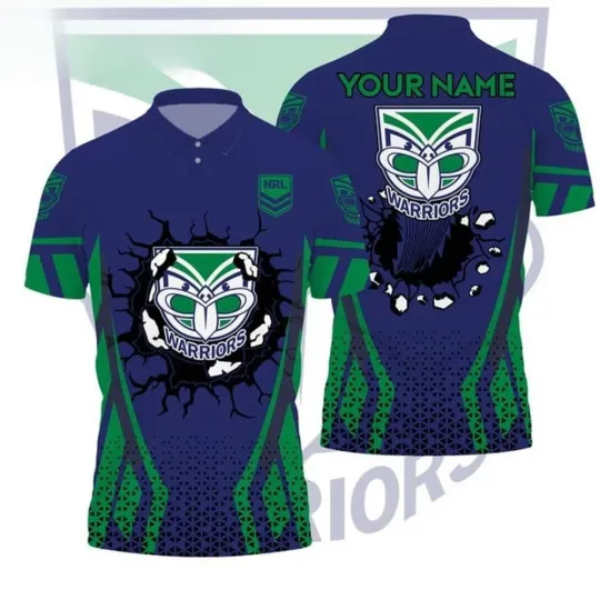 Discover New Zealand Warriors NRL Custom Name Polo Shirt