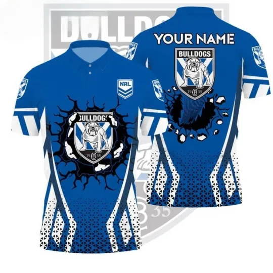 Discover Canterbury-Bankstown Bulldogs NRL Custom Name Polo Shirt