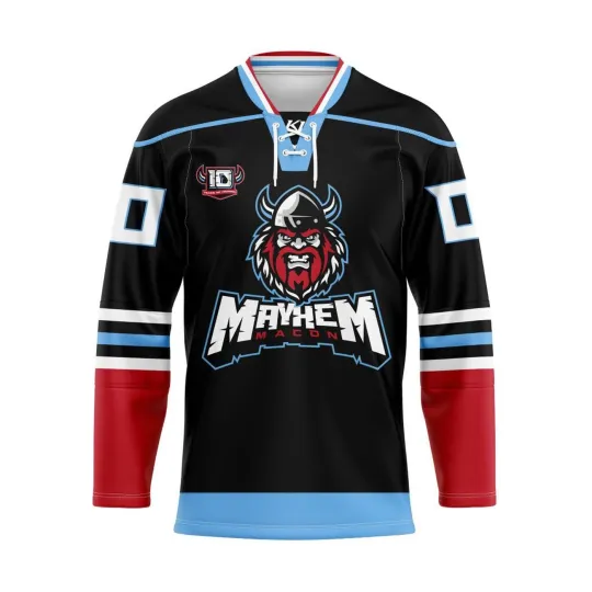 Macon Mayhem Personalized Home Lace Hockey Shirt Fan Gear