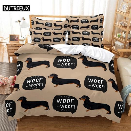 Discover 3D Woof Bedding Set Queen Bedding Duvet Cover Set Bedding Set Bed Cover Cotton Queen Bedroom Bed Cover Set Bed Set Bedding