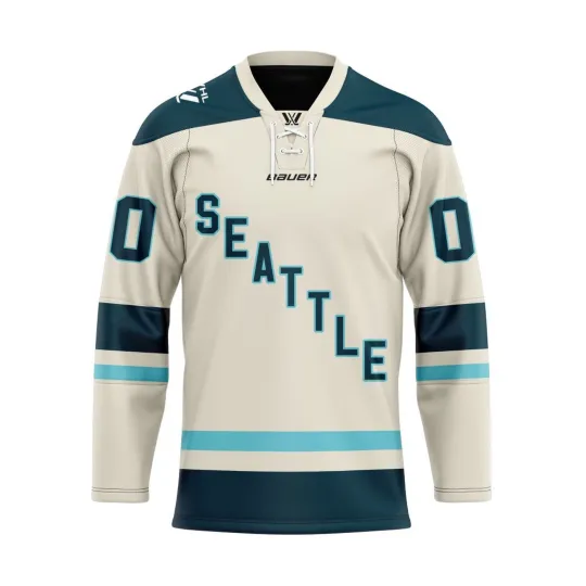 Discover Seattle Personalized 2025/26 Away Lace Hockey Shirt Fan Gear