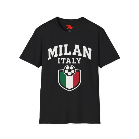 Discover Milan Italy Soccer T-Shirt Unisex Softstyle