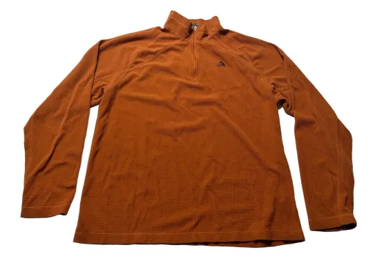 Discover Vintage Nike ACG Quarter Zip Pullover Waffle Thermal Long Sleeve Orange Men’s MD