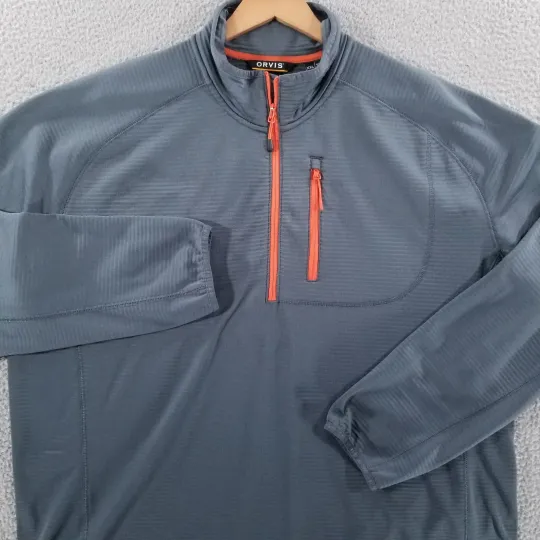 Discover Orvis Horseshoe Hills 1/4 Zip Fleece XXL Pullover Performance Waffle Sweatshirt