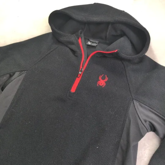 Discover Spyder Speed Waffle Fleece Pullover Hoodie Men's Size Small 1/4 Zip