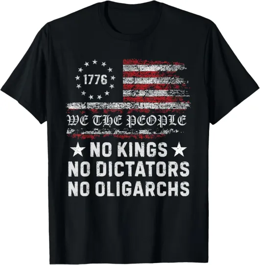 Discover Funny Anti Tyrant USA Shirt No Kings No Dictators Unisex T-Shirt