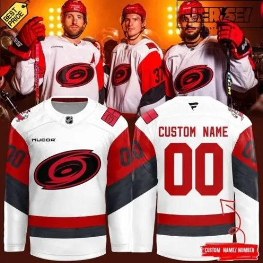 Discover 1Carolina 1Hurricanes Special New 2025 White Custom Hockey Jersey