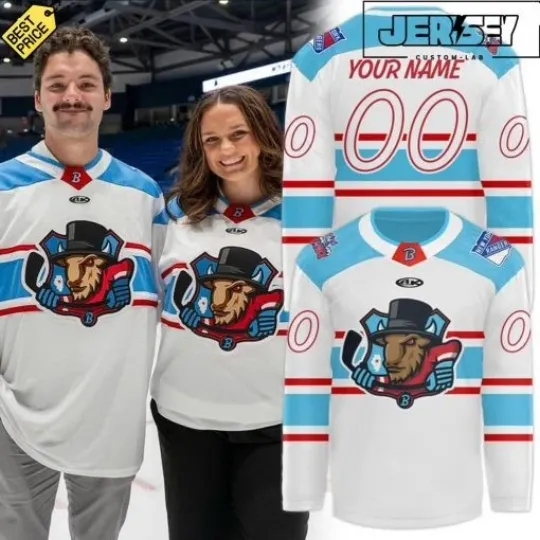 Discover 1Bloomington 1Bison New Season 2025-26 White Hockey Jersey