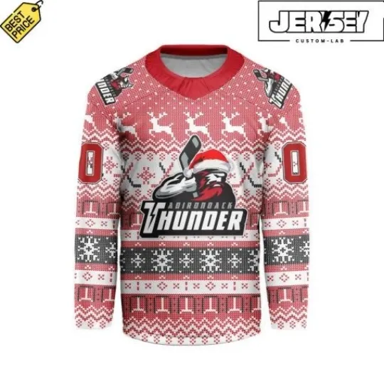 Discover 1Adirondack 1Thunder Christmas Design Custom Hockey Jersey