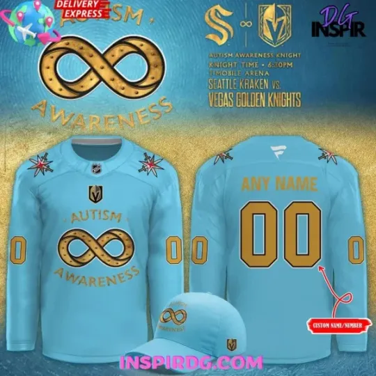 Discover 1Vegas 1Golden Knights Autism Awareness 2025 Hockey Jersey