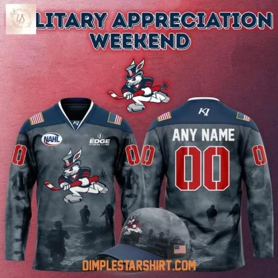 Discover 1Danbury Hat Tricks Military Appreciation Night 2025 Hockey Jersey