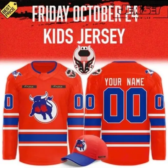 Discover 1Birmingham 1Bulls 2025 Kids Jersey Night Hockey Jersey