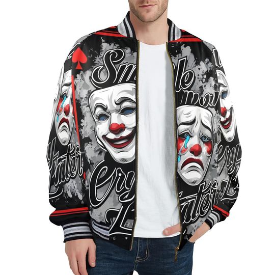 Discover Bomber jacket Men Smile Now Cry Later Jacke Cry Later Smile Now Jacket