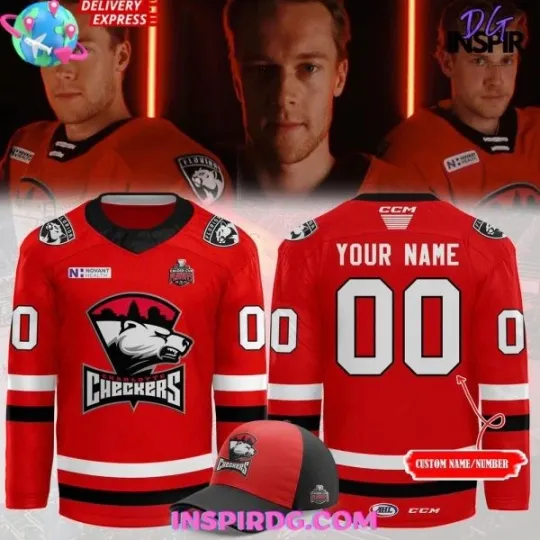 Discover 1Charlotte Checkers 2025 Calder Cup Playoffs Red Hockey Jersey