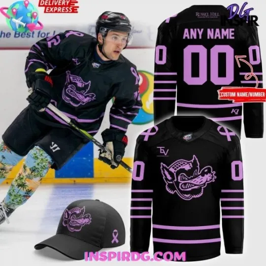 Discover 1Huntsville Havoc Russel Hill Cancer Foundation Cancer Special Hockey Jersey