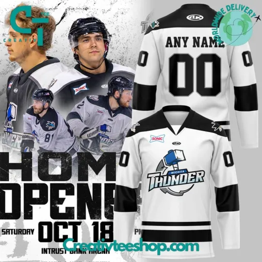 Discover 1Wichita Thunder Special New 2025 Personalized Hockey Jersey – White