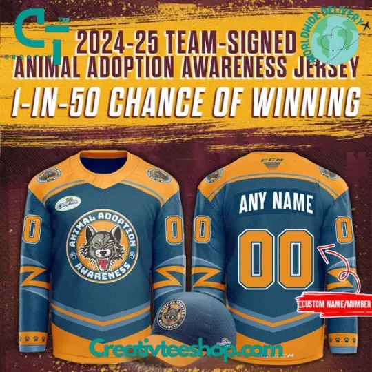 Discover 1Chicago 1Wolves Animal Adoption Awareness 2025 Personalized Hockey Jersey
