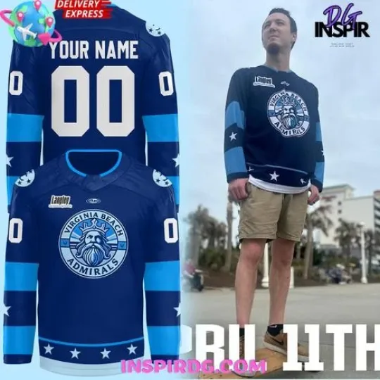 Discover Personalized 1Norfolk 1Admirals 2025 Virginia Beach Hockey Jersey