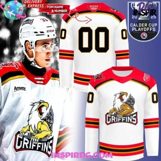 Discover 1Grand 1Rapids Griffins 2025 Calder Cup Playoffs Official Hockey Jersey