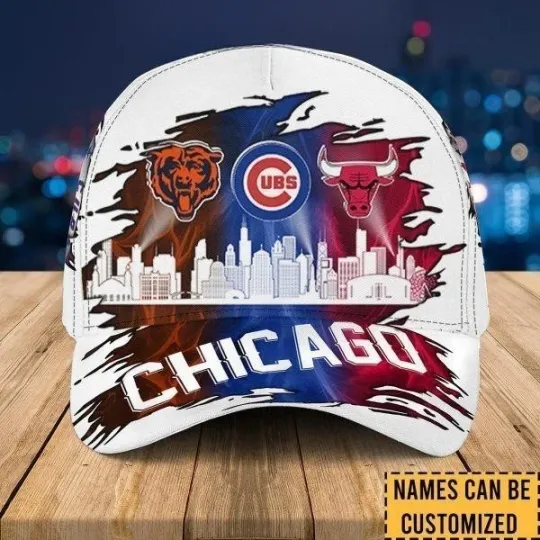 Bears Cubs And Bulls Custom Cap