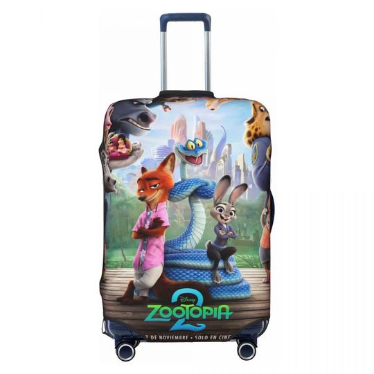 Discover 2025 Movies Zootopia 2 Print Suitcase Cover Business Holiday Fun Luggage Accesories Protector