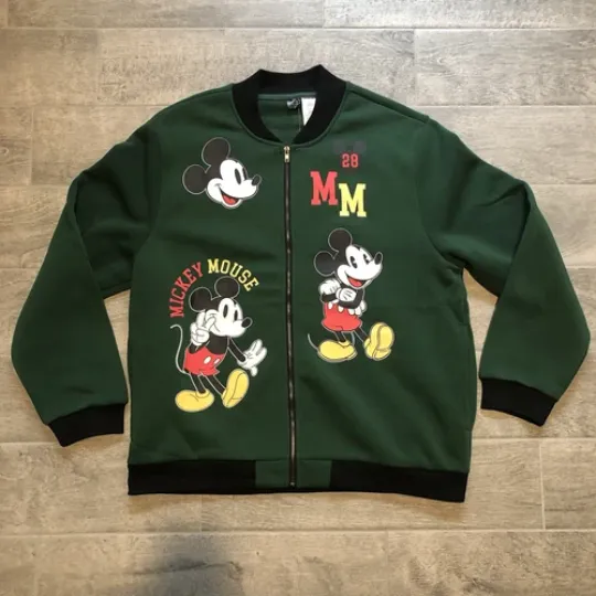 Discover New Disney Mickey Mouse Exclusive Varsity Bomber Full Zip Jacket Men’s Size L