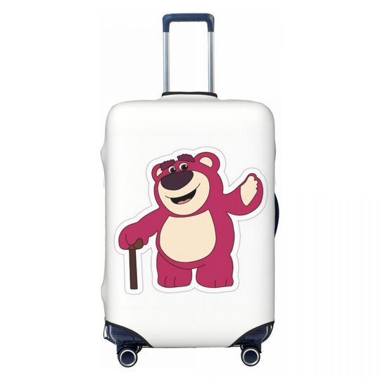 Discover Lotso Cute Bear Strawberry Suitcase Cover Business Vacation Elastic Luggage Supplies Protector