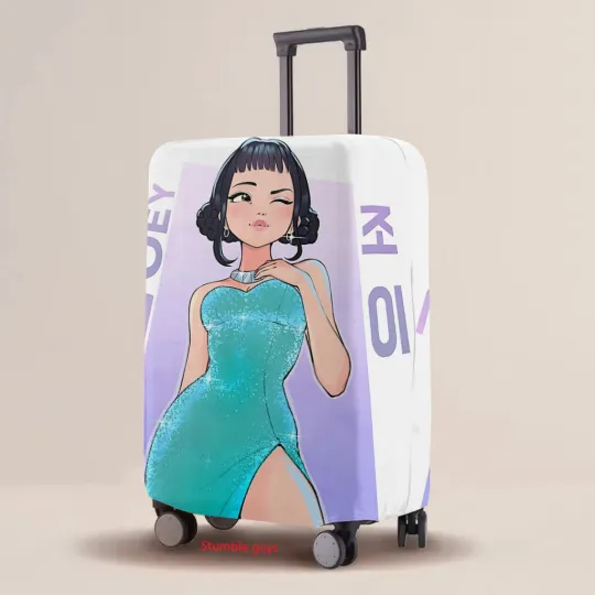 Discover Kpop Demon Hunters Cartoon Luggage Protective Cover Wear-Resistant Fashion Elastic Print Suitcase Case